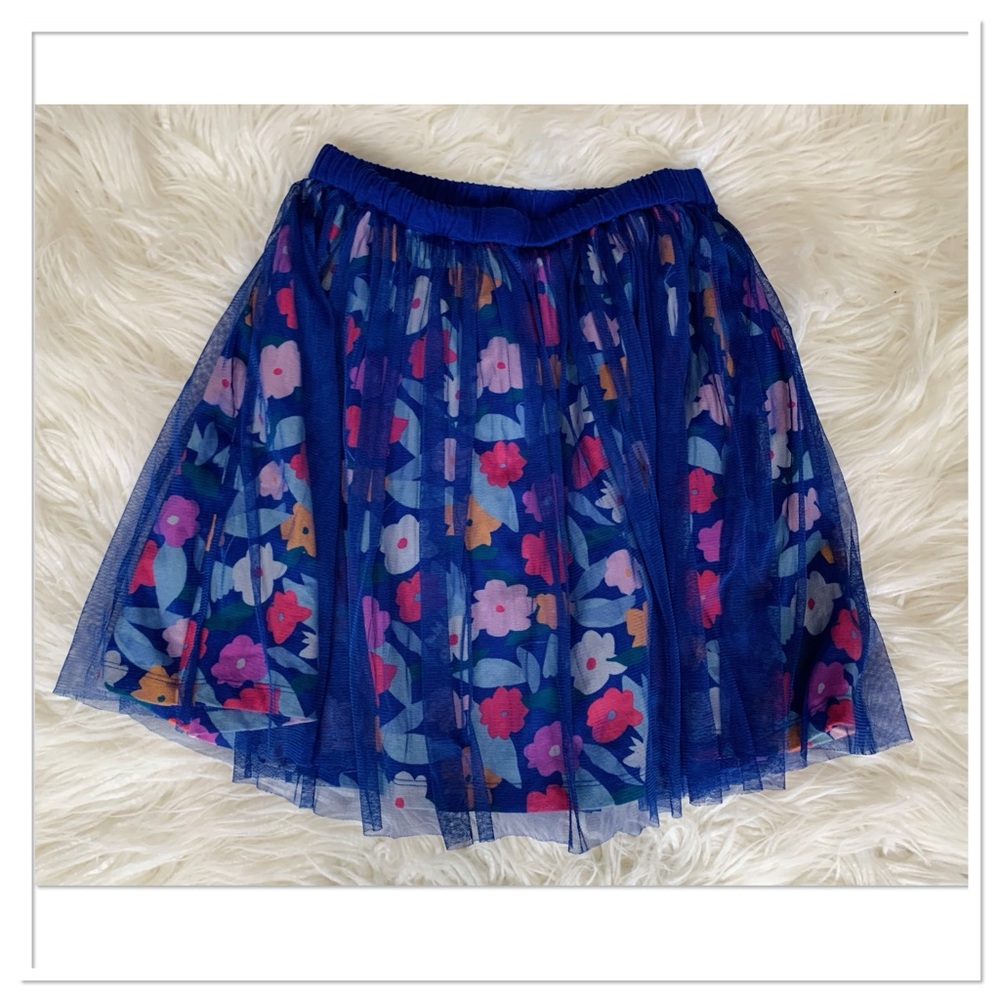 Hanna Andersson Tutu Skirt Floral Blue Multicolor Size 10